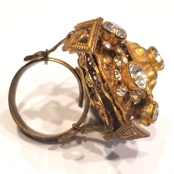 Signed Miriam Haskell Star Flower Ring - Picture 8 of 9